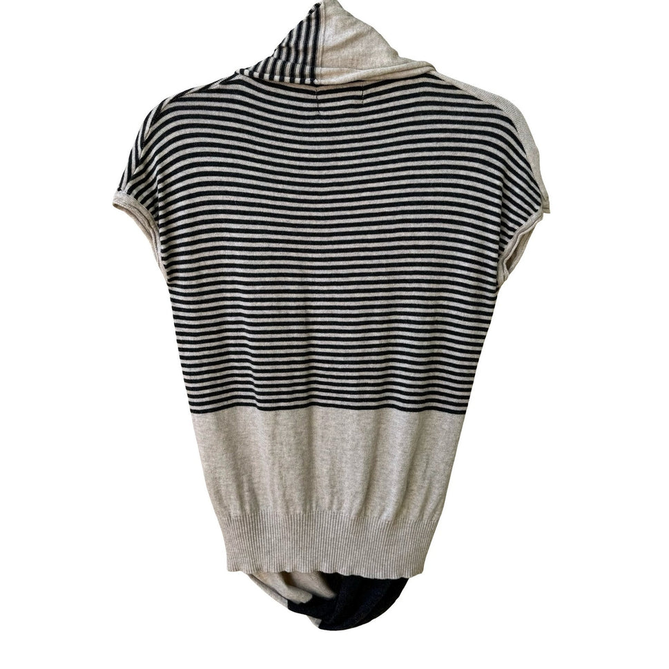 MSSP Max Studio Minimalist Layering Lagenlook Striped Draped Infinity Sweater XS