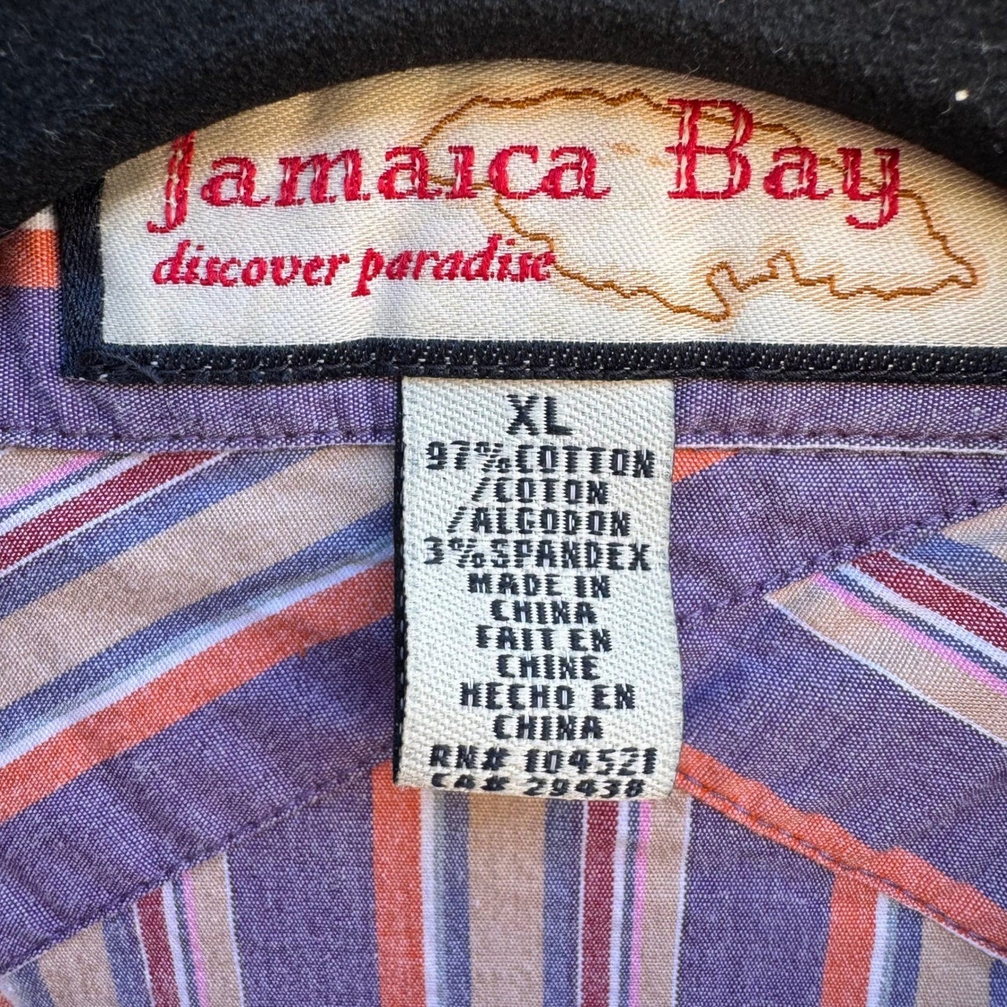 Jamaica Bay Coastal Nautical Preppy Striped Stretch Cotton French Cuff Shirt XL