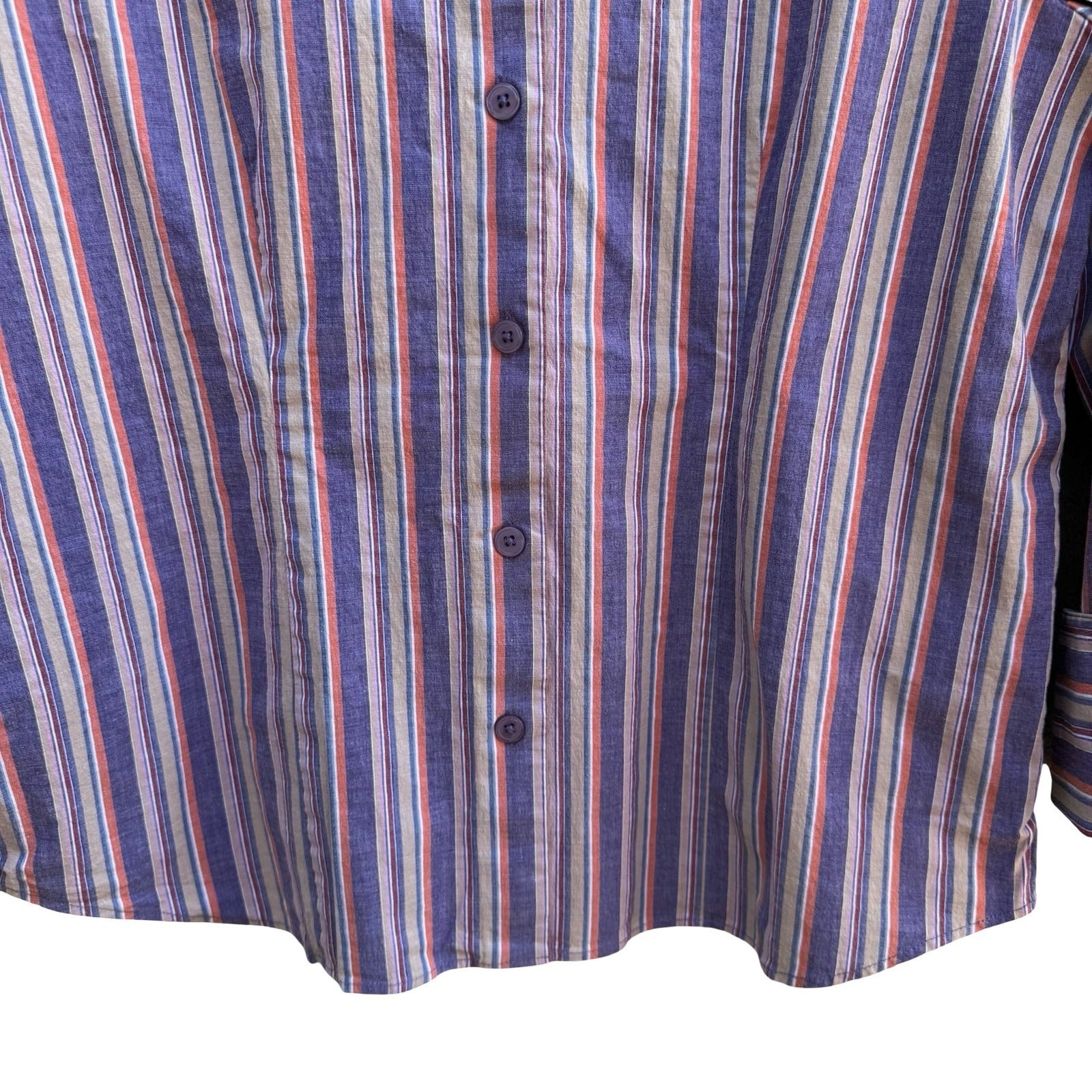 Jamaica Bay Coastal Nautical Preppy Striped Stretch Cotton French Cuff Shirt XL