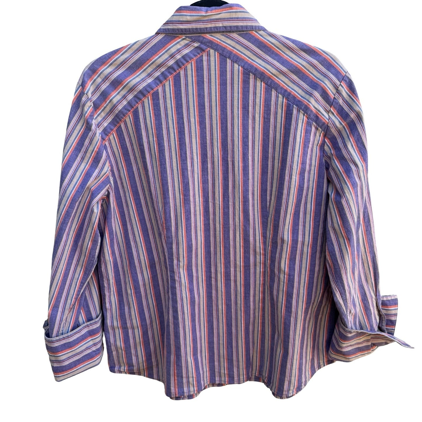 Jamaica Bay Coastal Nautical Preppy Striped Stretch Cotton French Cuff Shirt XL