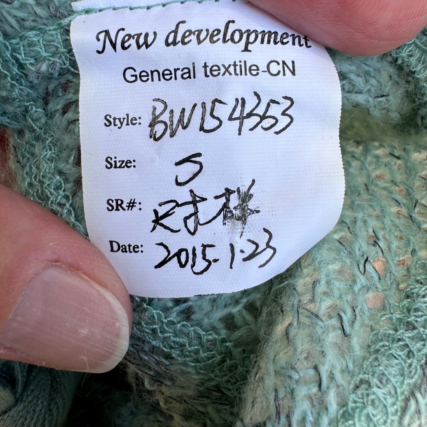 New Development Boho Fairycore Knit Sweater Crochet Lace Hem Bow Back Seafoam S