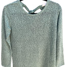Switch New Development Boho Fairycore Knit Sweater Crochet Lace Hem Bow Back Seafoam S 3 image