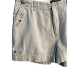 Switch Route 66 Vintage Women&#39;s Khaki Floral Embroidery Accent Slash Pocket Shorts 12 3 image