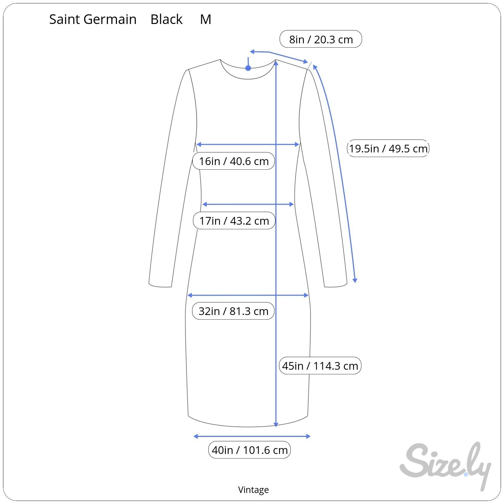 Saint Germain Vintage Womens Black Batwing Dolman 3/4 Sleeve A Line Dress M