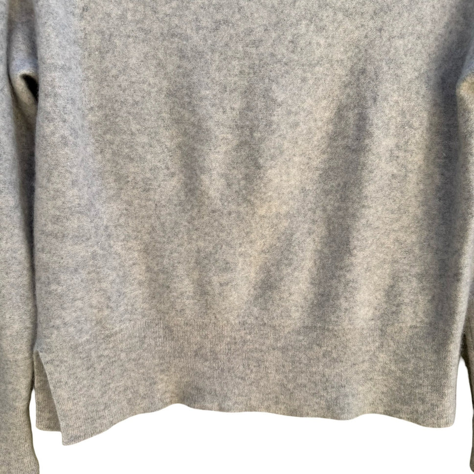 Tahari 100% 2-Ply Cashmere Soft Girl Sweater Minimalist Quiet Luxury Gray L