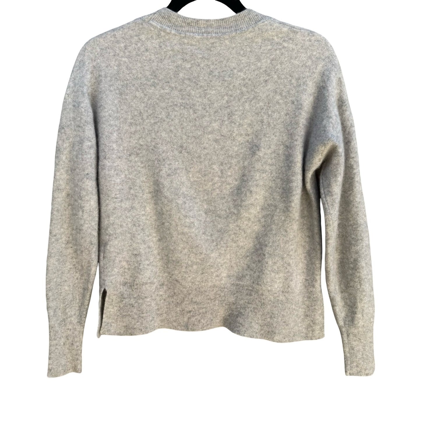 Tahari 100% 2-Ply Cashmere Soft Girl Sweater Minimalist Quiet Luxury Gray L
