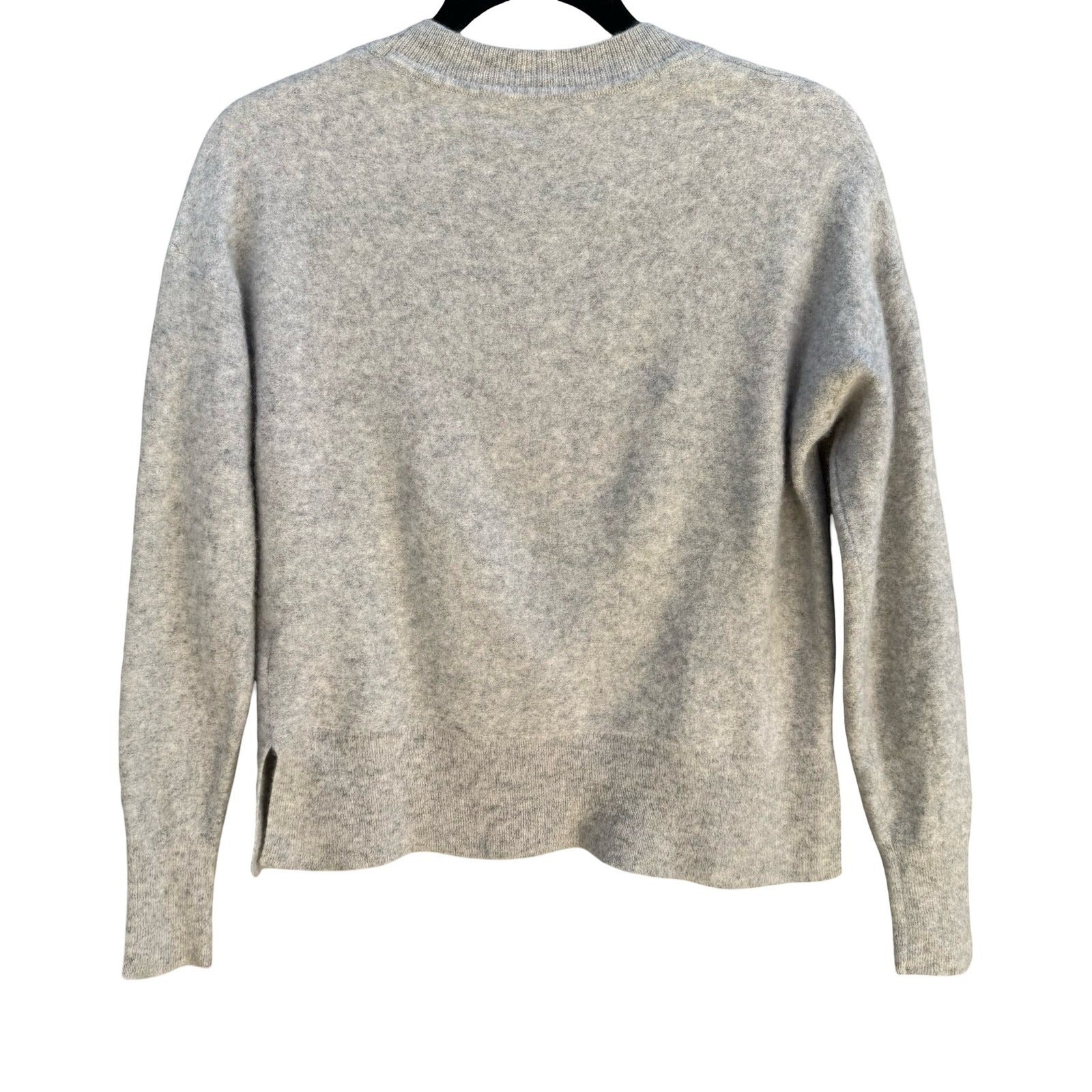 Tahari 100% 2-Ply Cashmere Soft Girl Sweater Minimalist Quiet Luxury Gray L