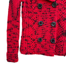 Switch Nine West Womens Red &amp; Black Double-Breasted Wool Blend Knit Cardigan Sweater S 3 image