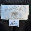 Switch Lord &amp; Taylor Vintage Plaid Green &amp; Black Cropped Wool Jacket 4P With Gold Buttons 2 image