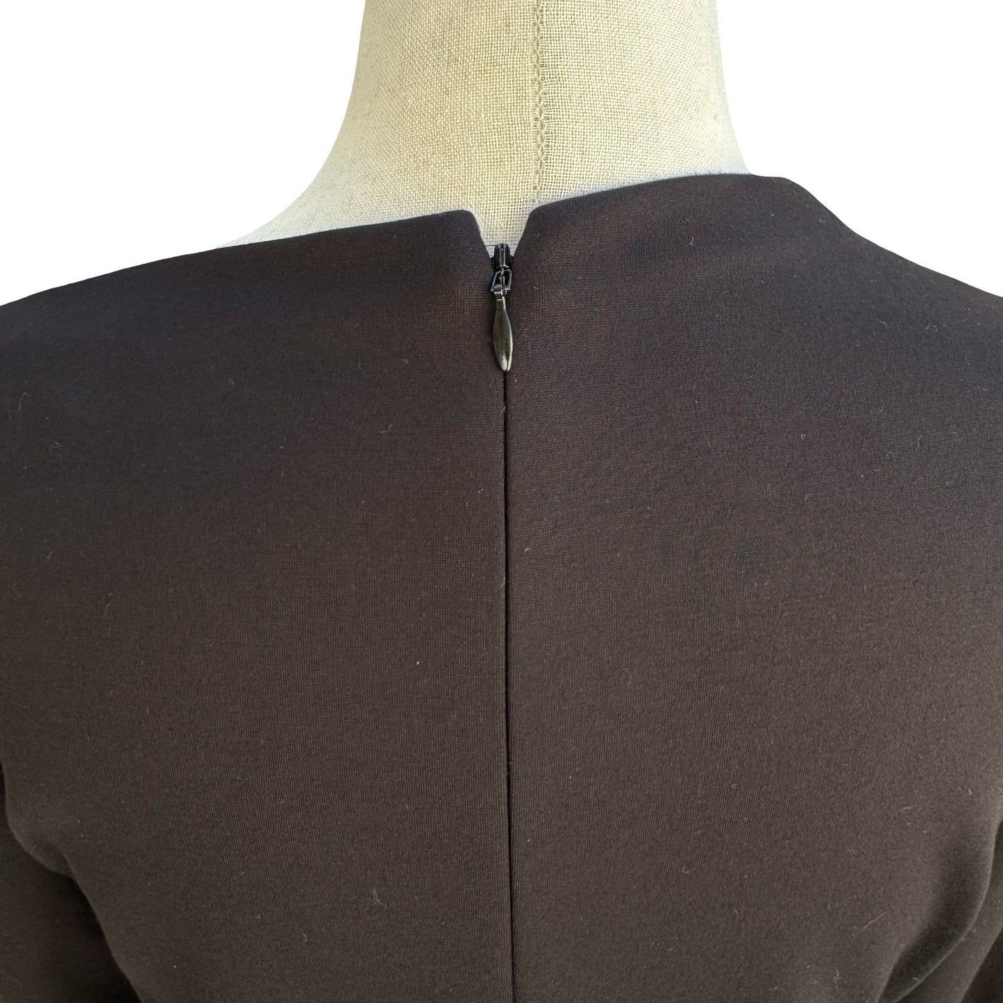 Elie Tahari Mozelle Asymmetrical Neck Ruched Minimalist Sheath Dress LBD Black 6