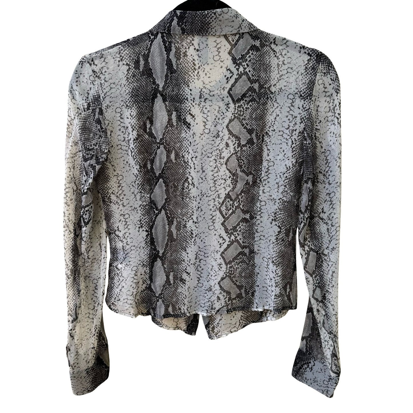 Laundry Shelli Segal Y2K Silk Snakeskin Print Tie Neck Blouse Mob Wife Indie 6