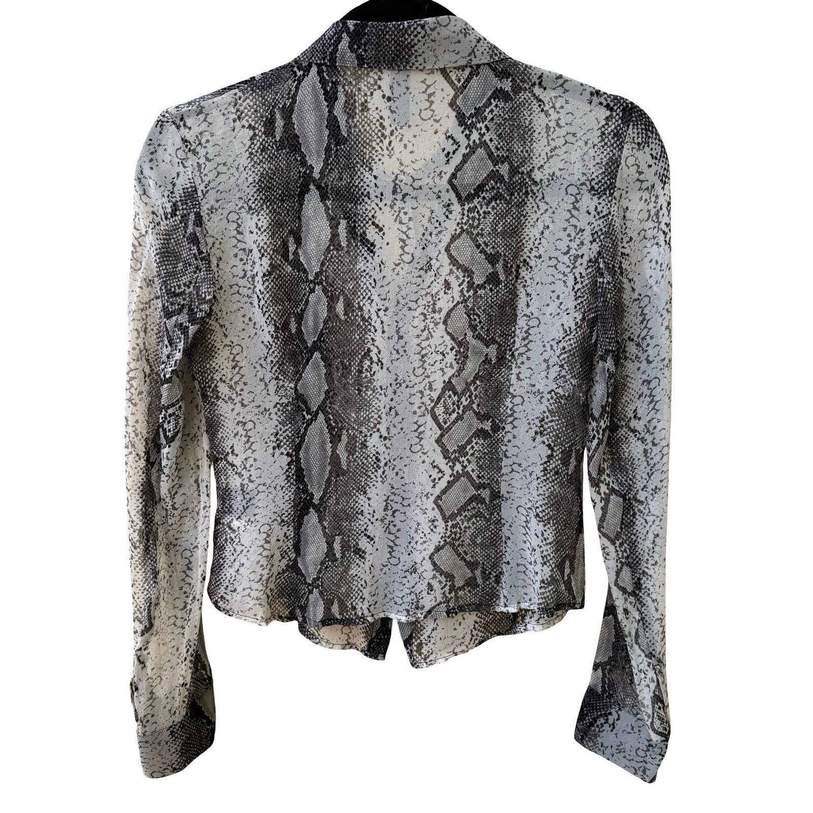 Laundry Shelli Segal Y2K Silk Snakeskin Print Tie Neck Blouse Mob Wife Indie 6