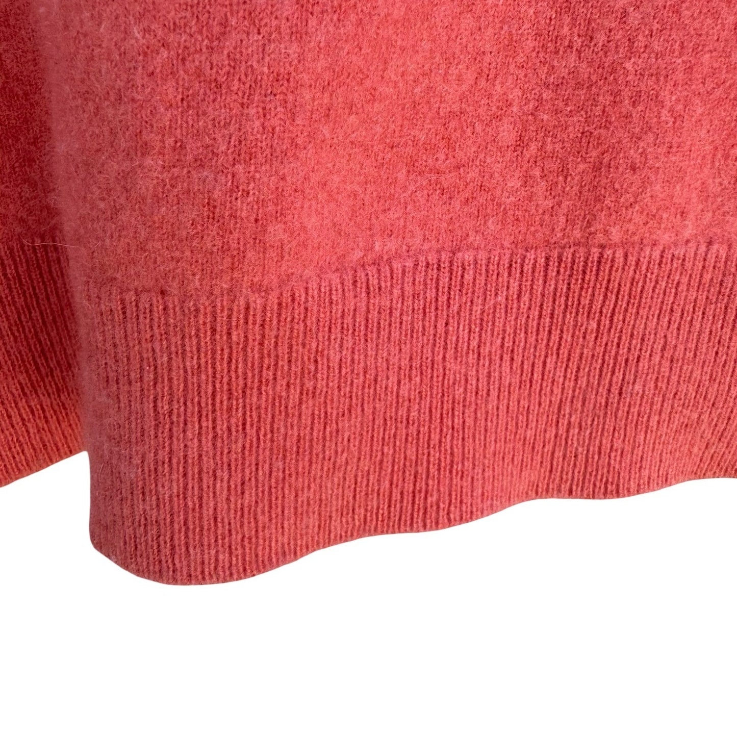 Pure Collection 100% Cashmere Luxury Minimalist Preppy Sweater Coral Womens L