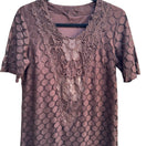 Switch Whimsigoth Coquette Lace Floral Embroidery Boho Cottagcore Shift Dress Brown L 2 image