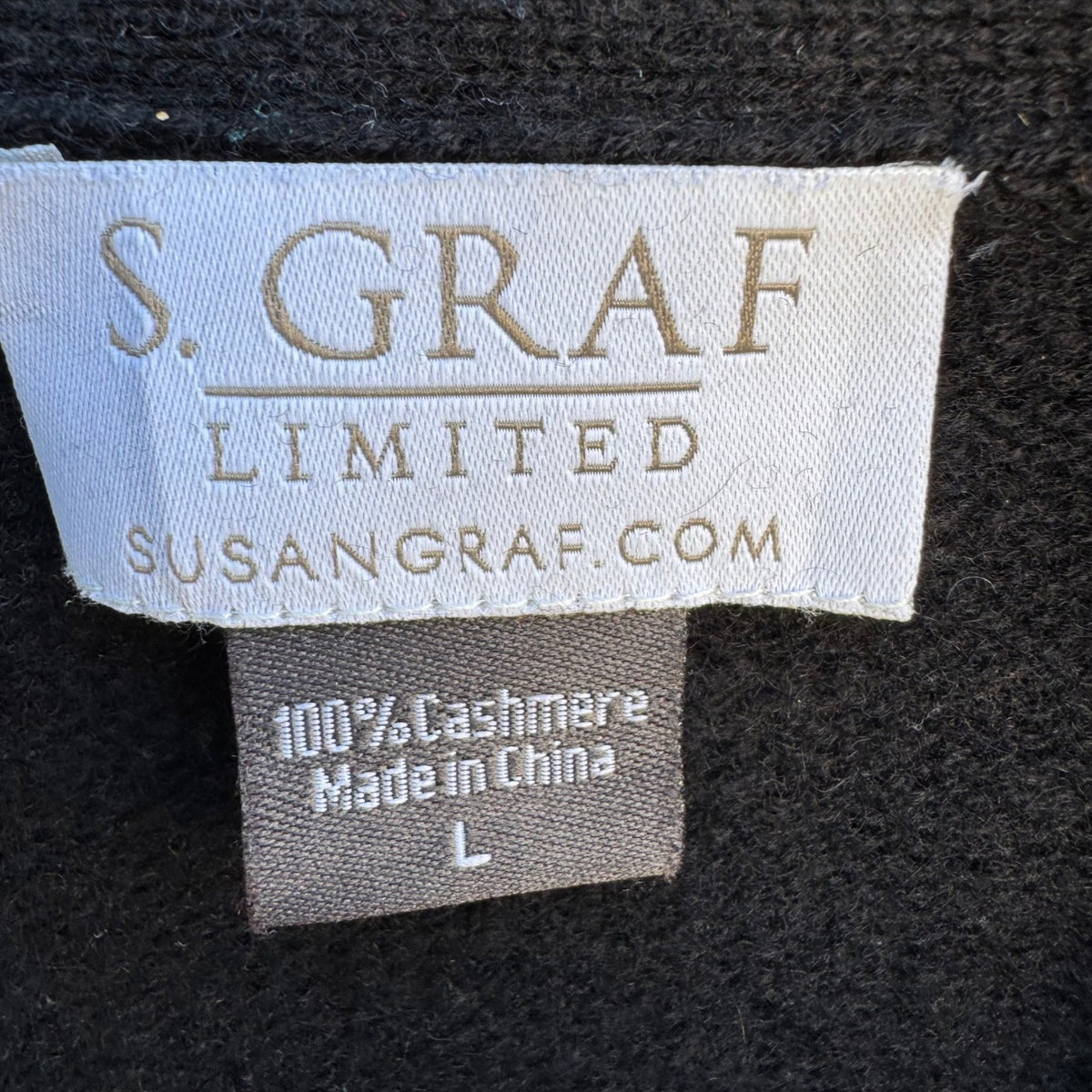 Susan Graf Limited 100% Cashmere Quiet Luxury Cozy Open Front Cardigan Sweater L