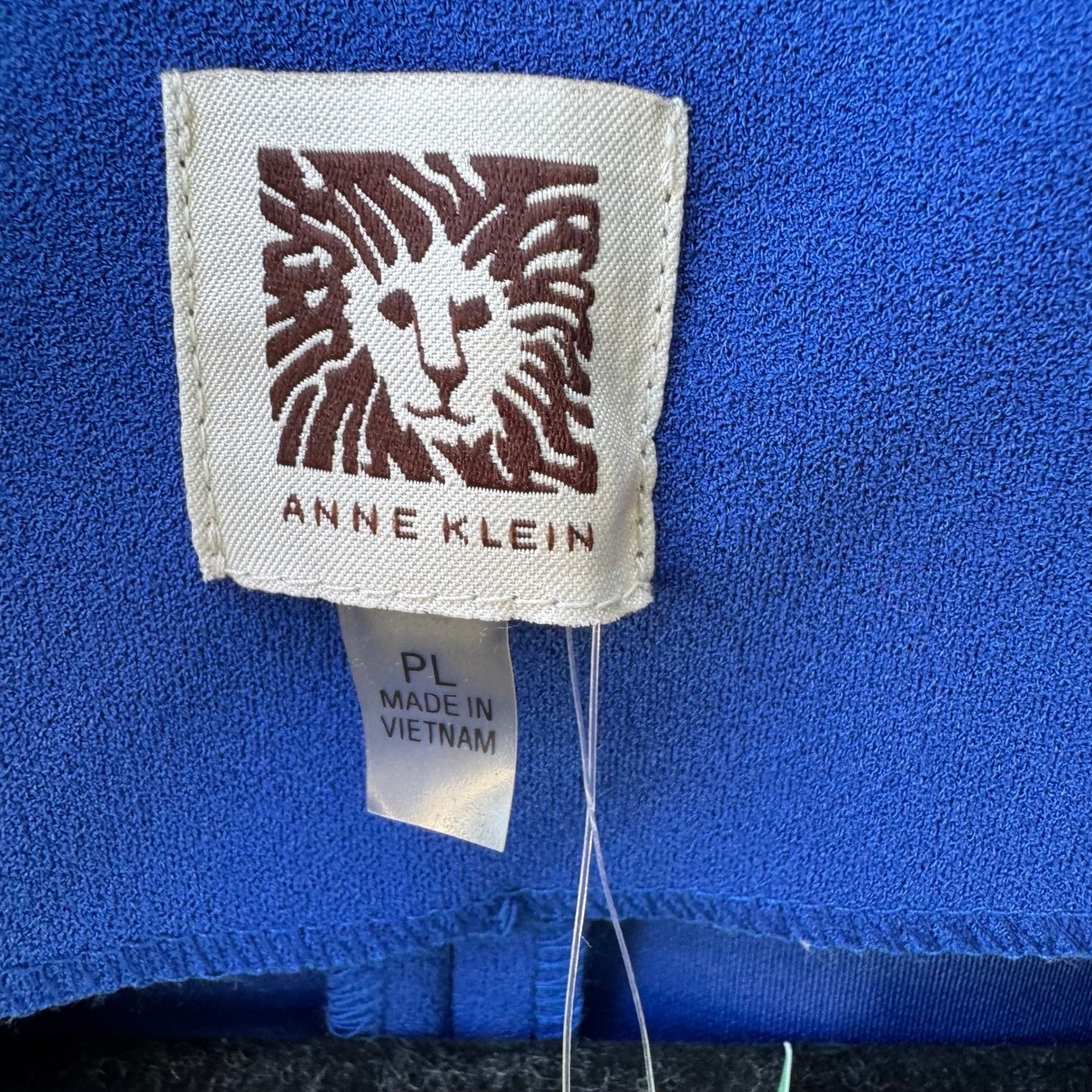 Anne Klein Minimalist Open Front 3/4 Cuffed Sleeve Blazer Jacket Blue L NEW