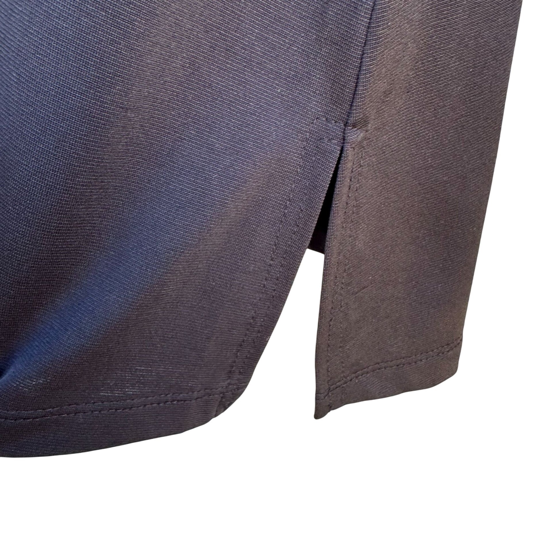 Badgley Mischka American Glamour Mesh Panel Square Neck Long Sleeve Top Black L