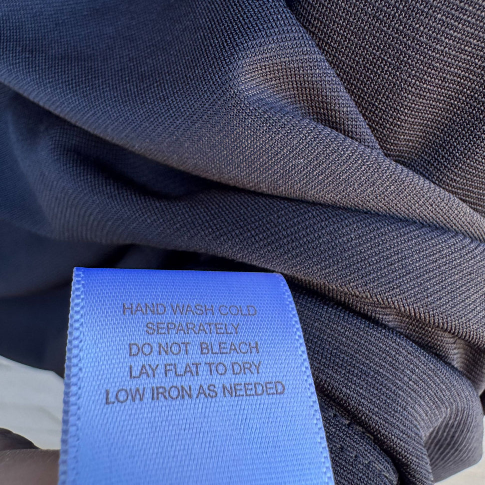 Badgley Mischka American Glamour Mesh Panel Square Neck Long Sleeve Top Black L