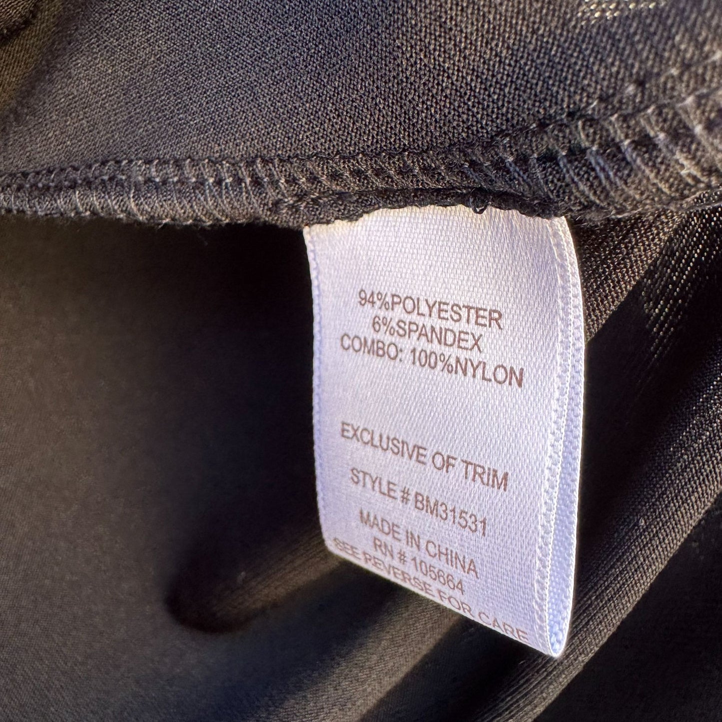 Badgley Mischka American Glamour Mesh Panel Square Neck Long Sleeve Top Black L