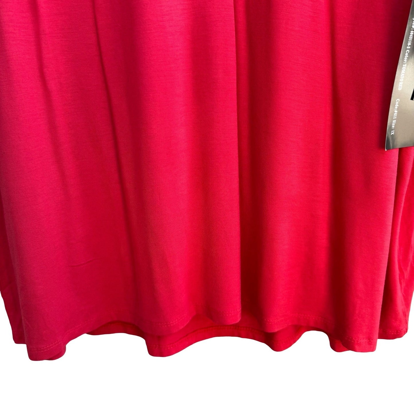 Onque Casual Nautical Sailor Girl Lace Up Grommet V-Neck Tunic Tomato Red 1X NWT