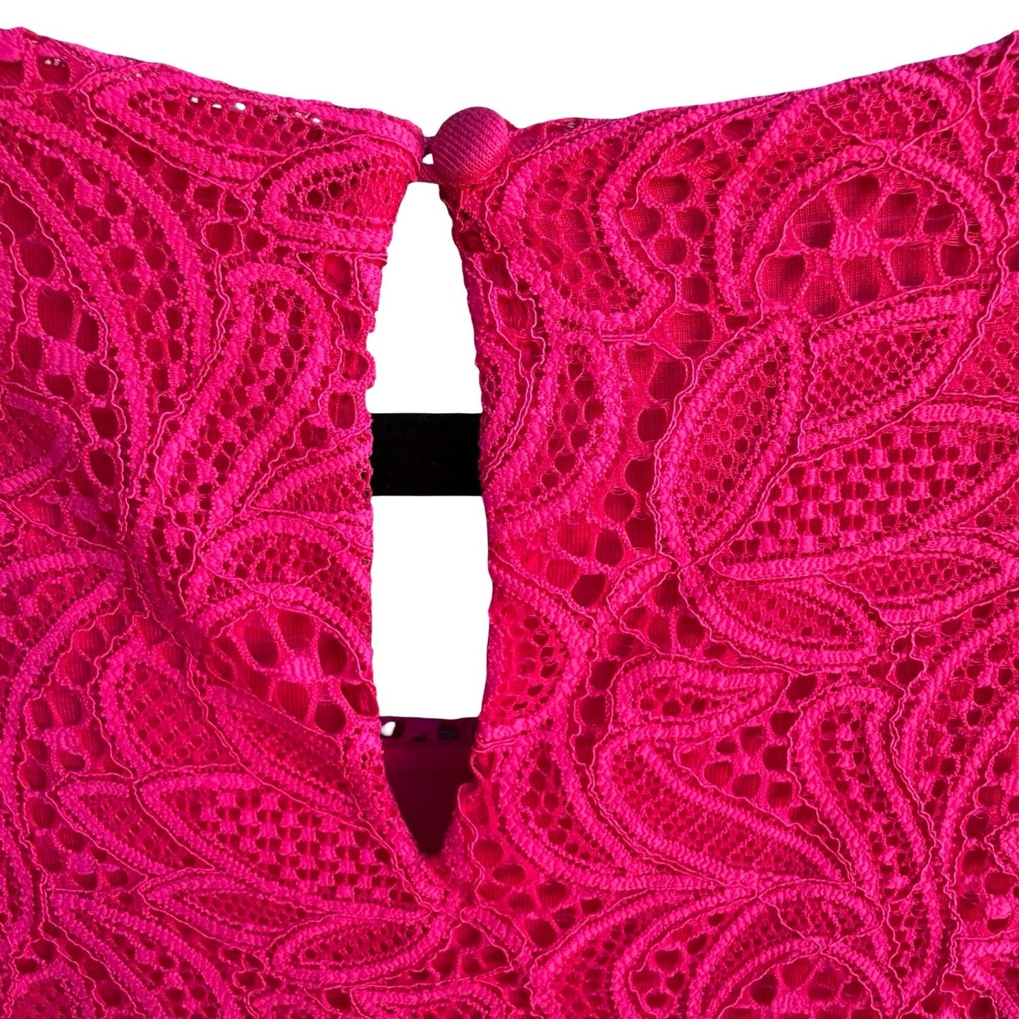 Calvin Klein Romantic Feminine Hot Pink Floral Lace Overlay Sleeveless Blouse XL