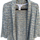 Switch Drapers &amp; Damons Womens Striped Open-Front Knit Metallic Cardigan Sweater M 3 image