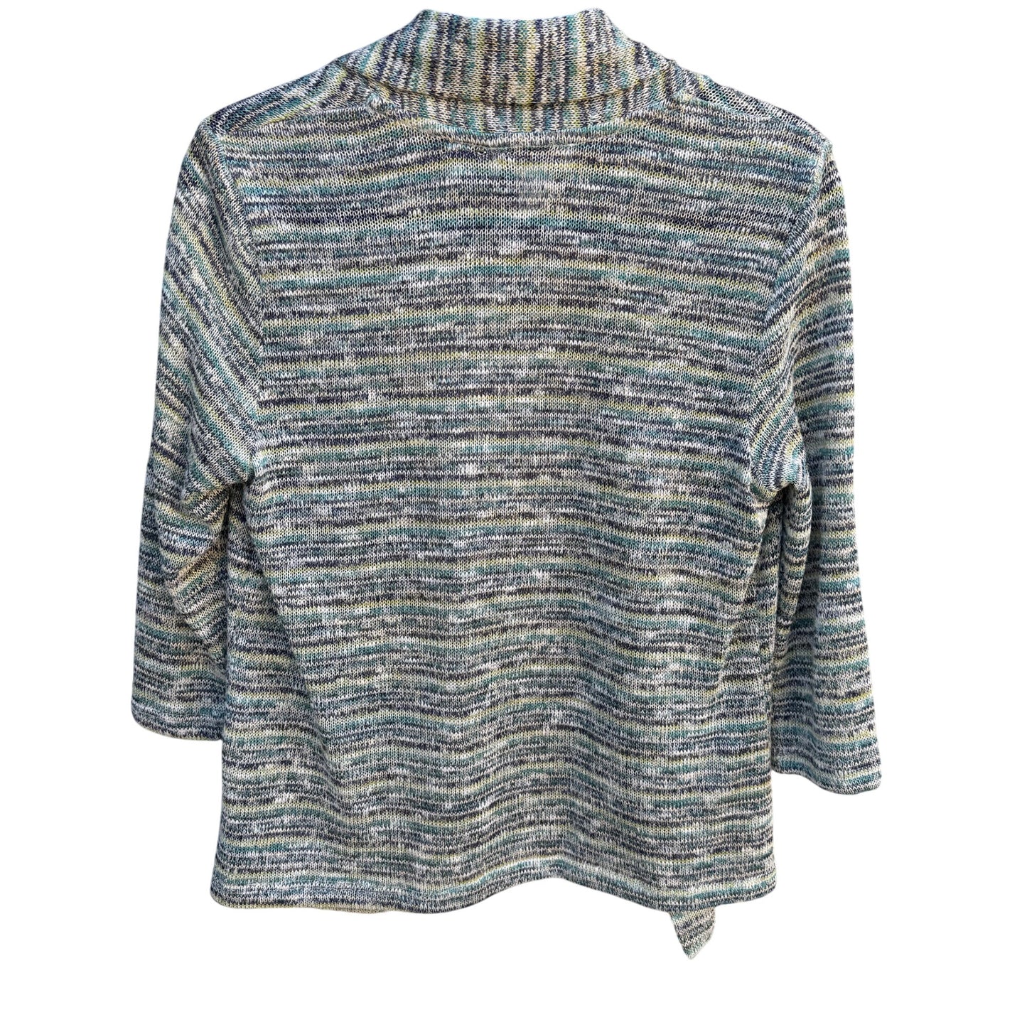 Drapers & Damons Womens Striped Open-Front Knit Metallic Cardigan Sweater M