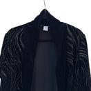 Switch Notations Womens Black Gold Glitter Velvet Open Front Long Sleeve Jacket Blazer S 2 image