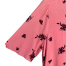 Switch Something Navy Pink Floral Button Front V-Neck Short Sleeve Flowy Blouse XS New 3 image