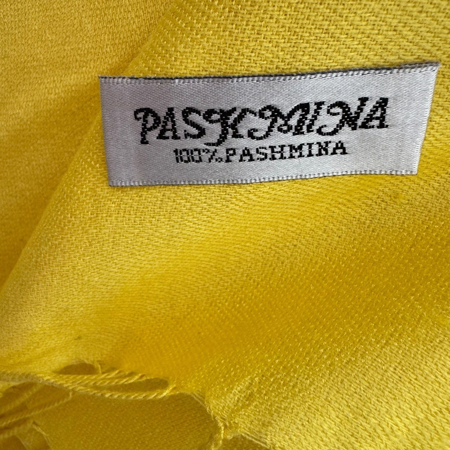 Pashmina 100% Pashmina Yellow Paisley Jacquard Fringe Scarf Shawl Wrap Boho Chic