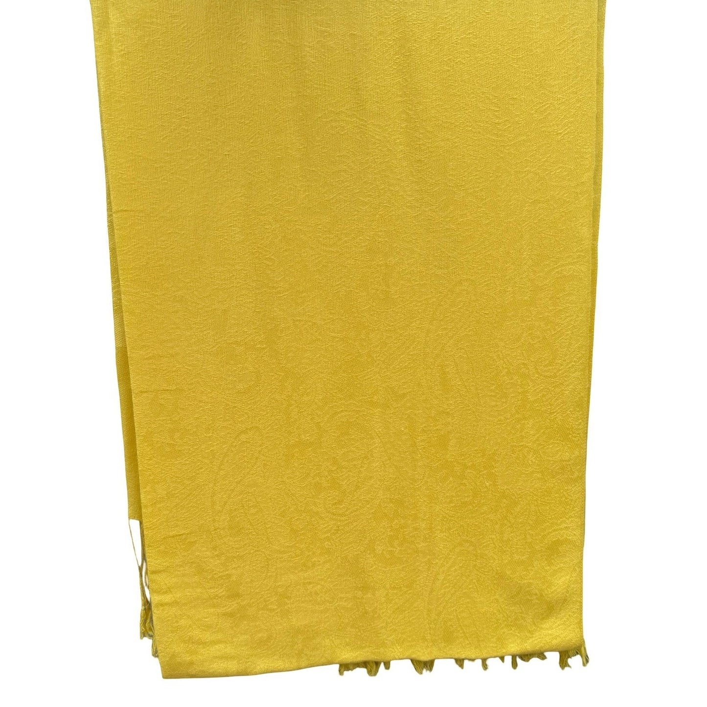 Pashmina 100% Pashmina Yellow Paisley Jacquard Fringe Scarf Shawl Wrap Boho Chic