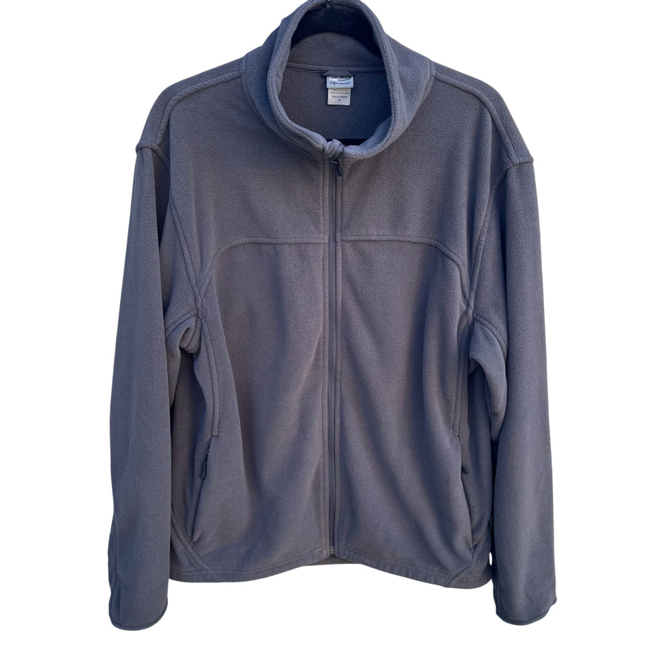 Champion Mens Gray Full-Zip Fleece High Collar Jacket Size M Athlesure Outdoor