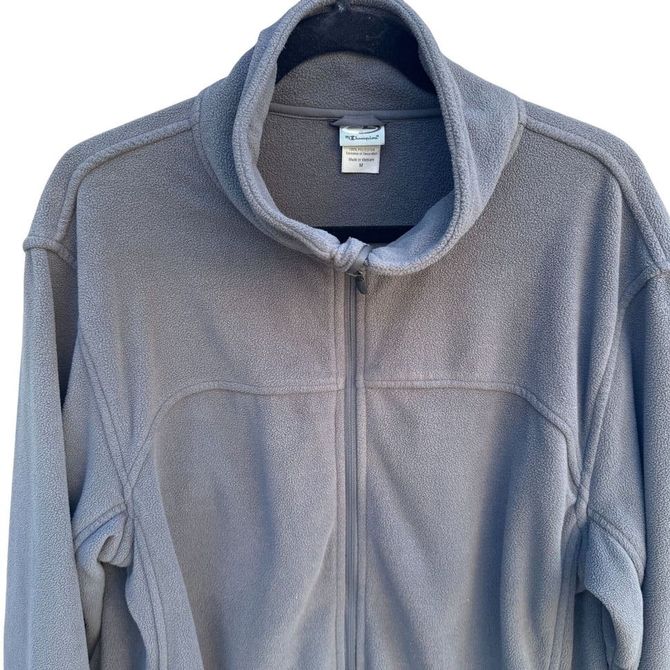 Champion Mens Gray Full-Zip Fleece High Collar Jacket Size M Athlesure Outdoor