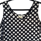 Switch Clio Vintage Women&#39;s Black White Polka Dot Lightweight Sleeveless Tank Blouse M 2 image