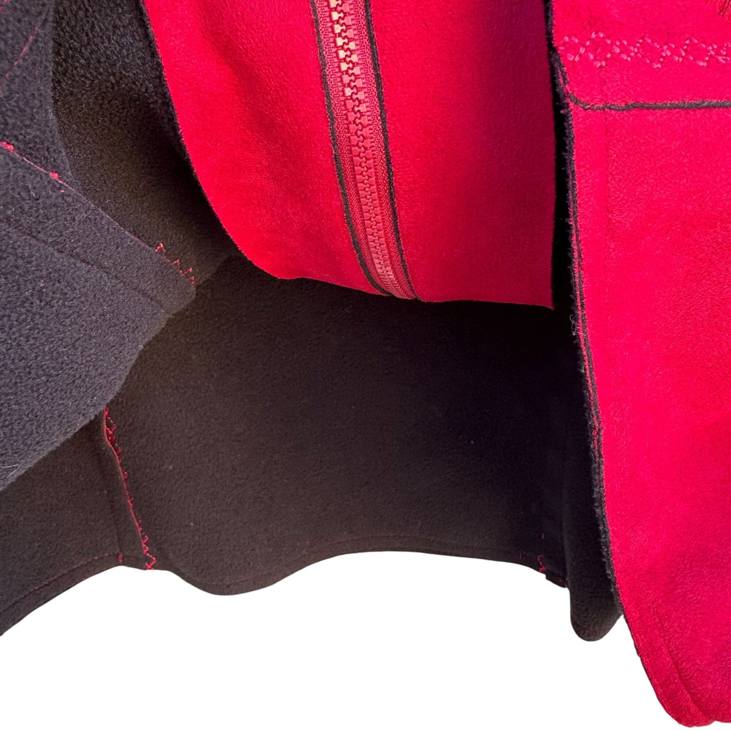 Alfred Dunner Faux Suede Raw Edge Red Zip Front Pocket Western Jacket Womens 16