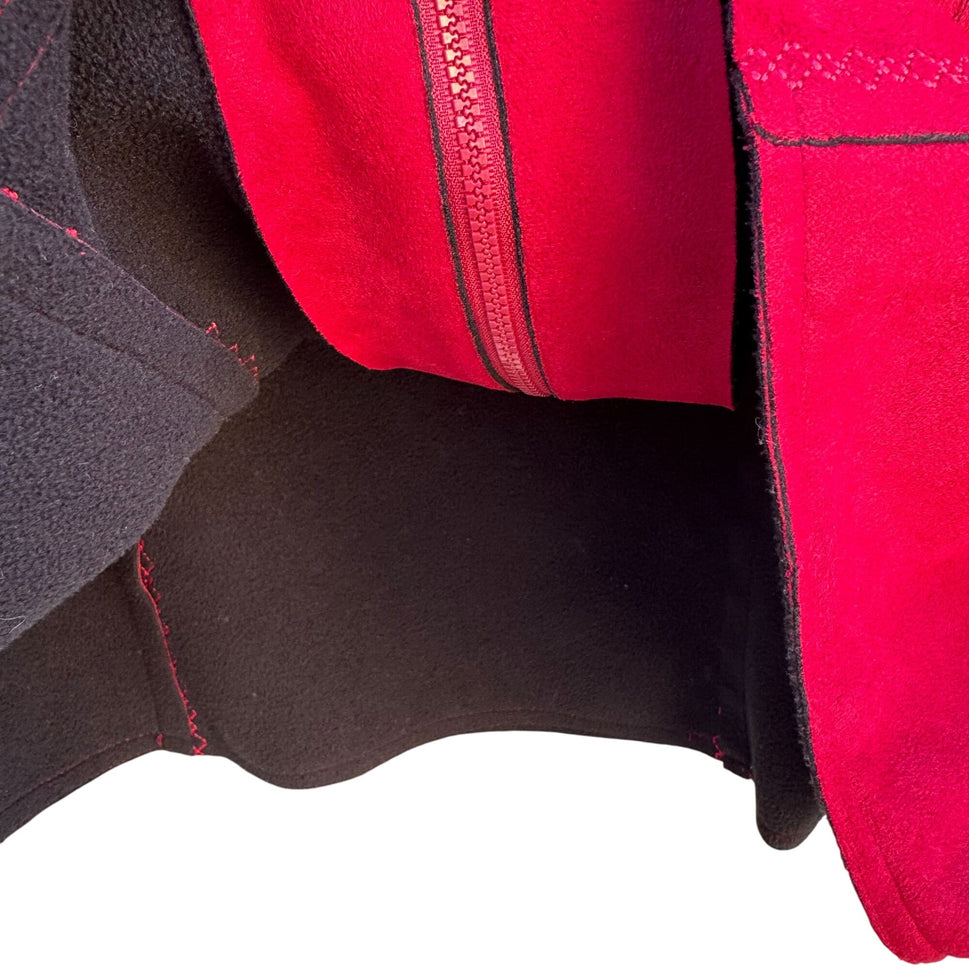 Alfred Dunner Faux Suede Raw Edge Red Zip Front Pocket Western Jacket Womens 16