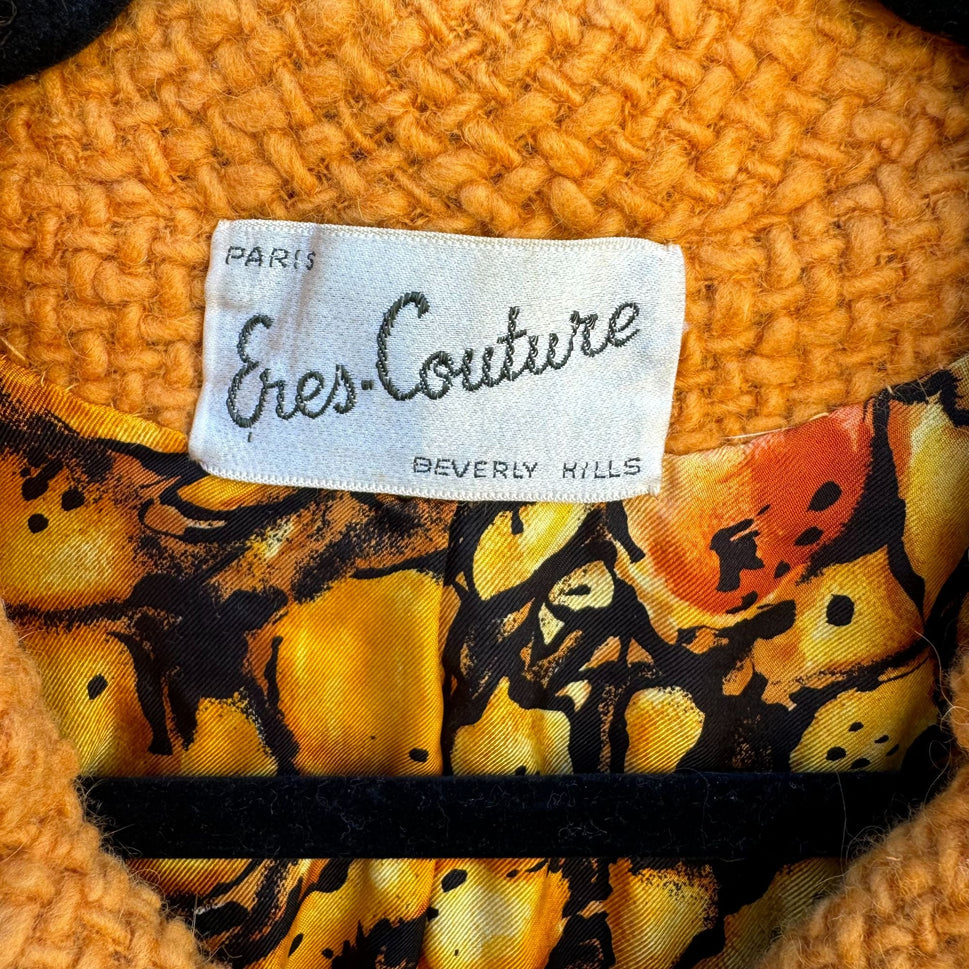 Eres Couture Vintage 50s 60s Womens L Boucle Wool Blazer Jacket Old Money Preppy