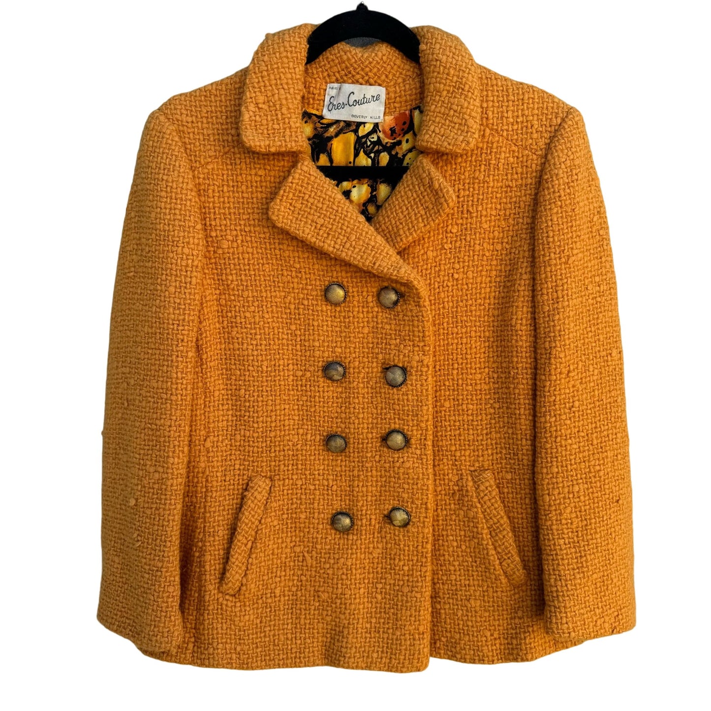 Eres Couture Vintage 50s 60s Womens L Boucle Wool Blazer Jacket Old Money Preppy