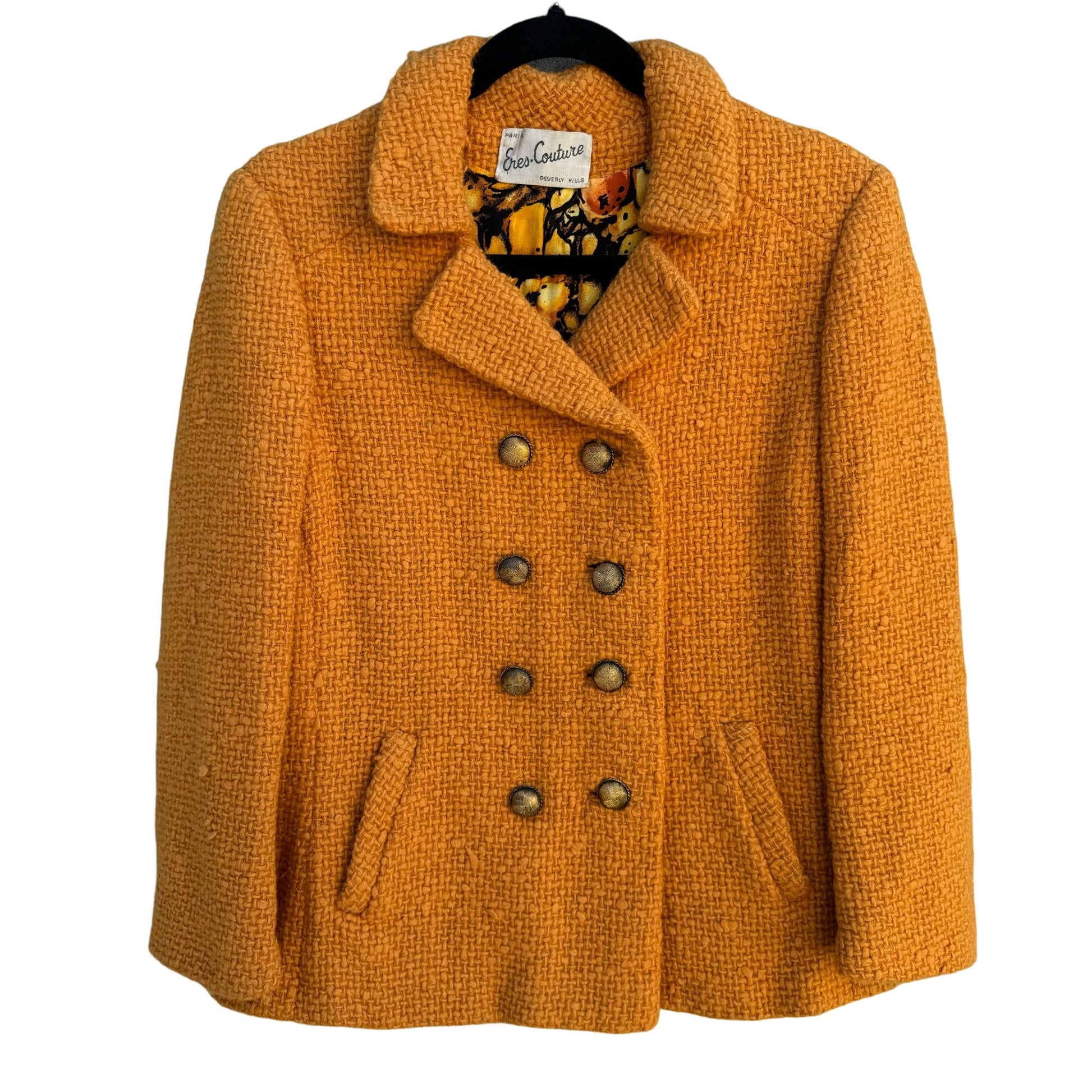 Eres Couture Vintage 50s 60s Womens L Boucle Wool Blazer Jacket Old Money Preppy