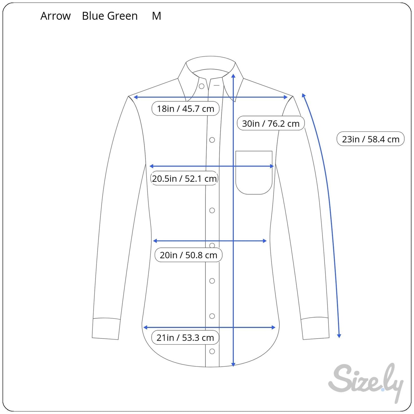 Arrow Vintage Mens Grunge Green Plaid Button-Up Shirt Long Sleeve Cotton M