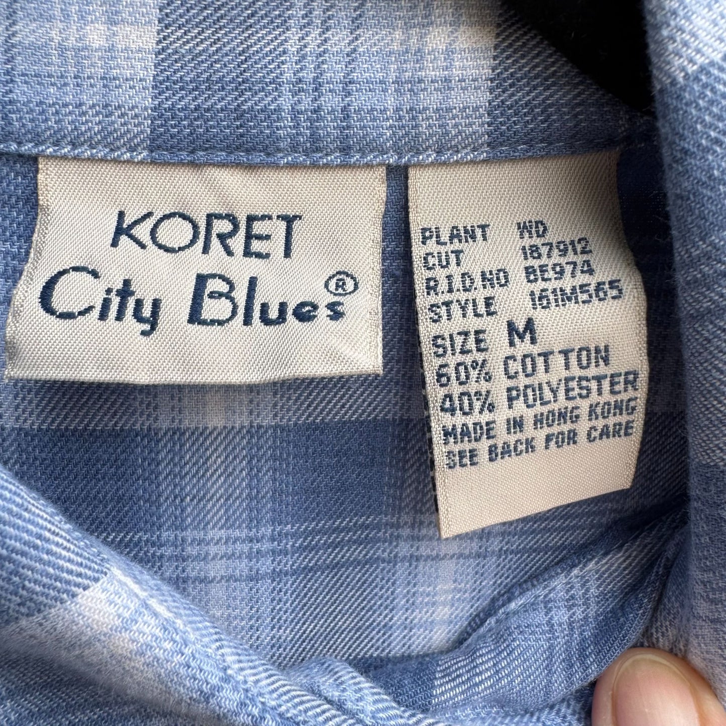 Koret City Blues Vintage 80s Womens Plaid Long Sleeve Button Down Flannel Shirt M