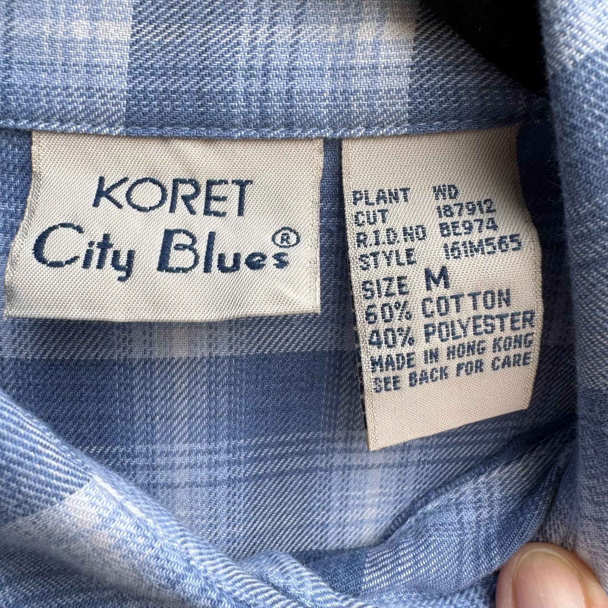 Koret City Blues Vintage 80s Womens Plaid Long Sleeve Button Down Flannel Shirt M
