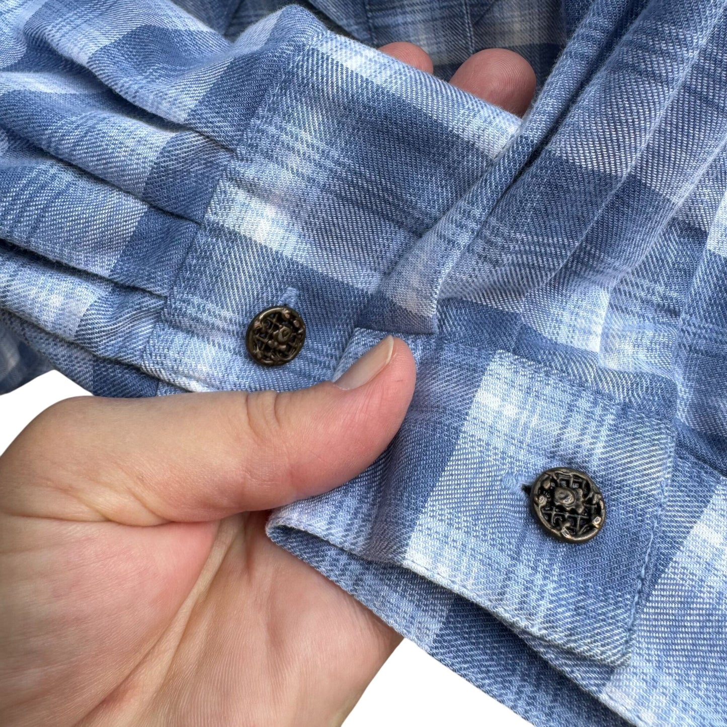 Koret City Blues Vintage 80s Womens Plaid Long Sleeve Button Down Flannel Shirt M