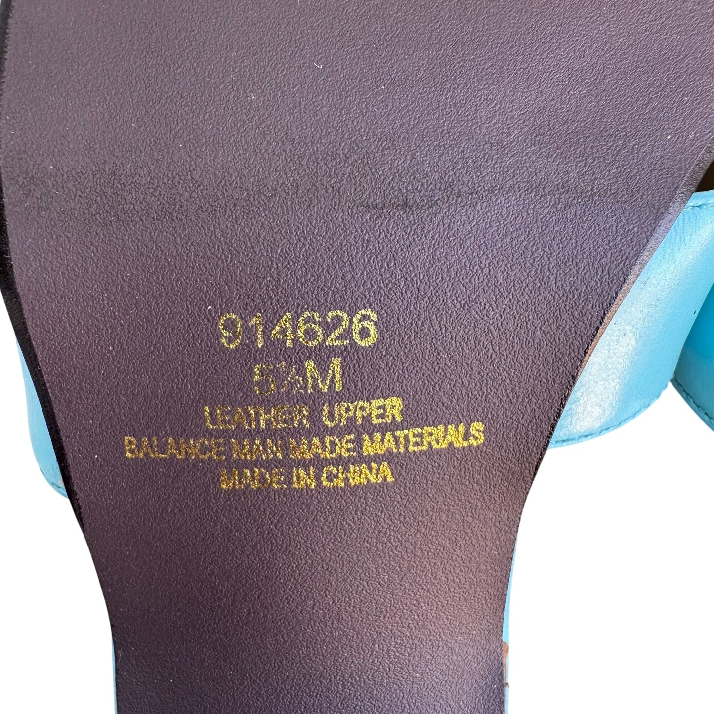 Terry Lewis Classic Luxuries Leather Heeled Sandals 5.5M Light Blue New With Box