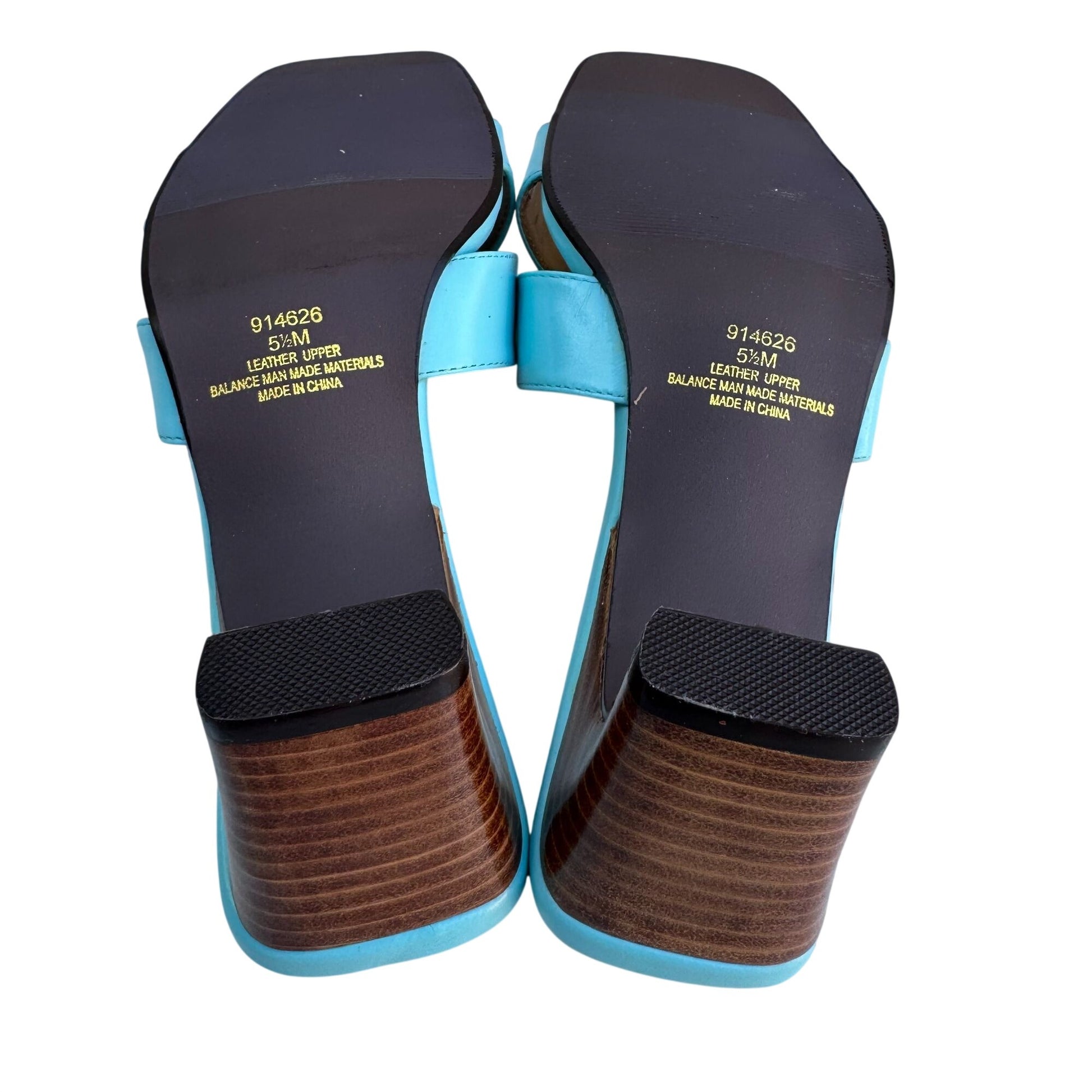 Terry Lewis Classic Luxuries Leather Heeled Sandals 5.5M Light Blue New With Box