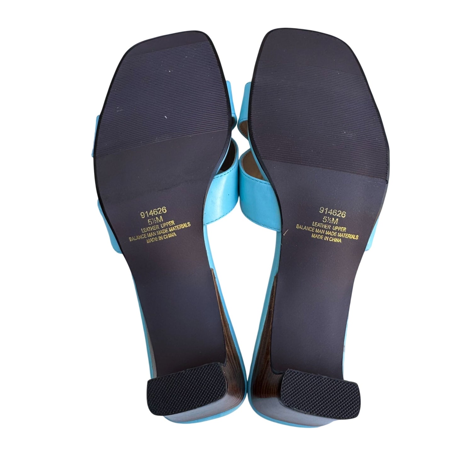 Terry Lewis Classic Luxuries Leather Heeled Sandals 5.5M Light Blue New With Box