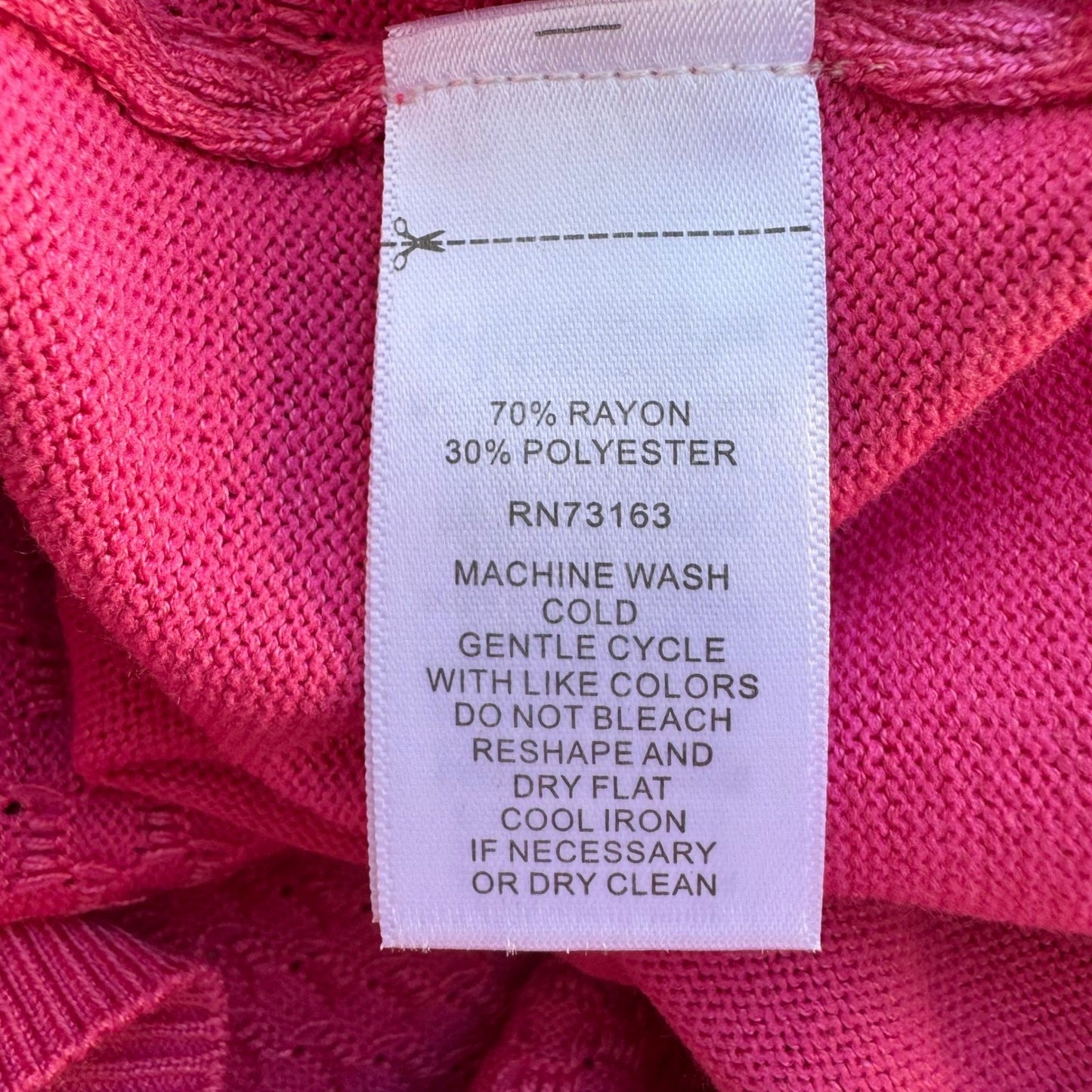 Cable & Gauge Barbiecore Textured Knit Button Front Cardigan Sweater Pink L NWT
