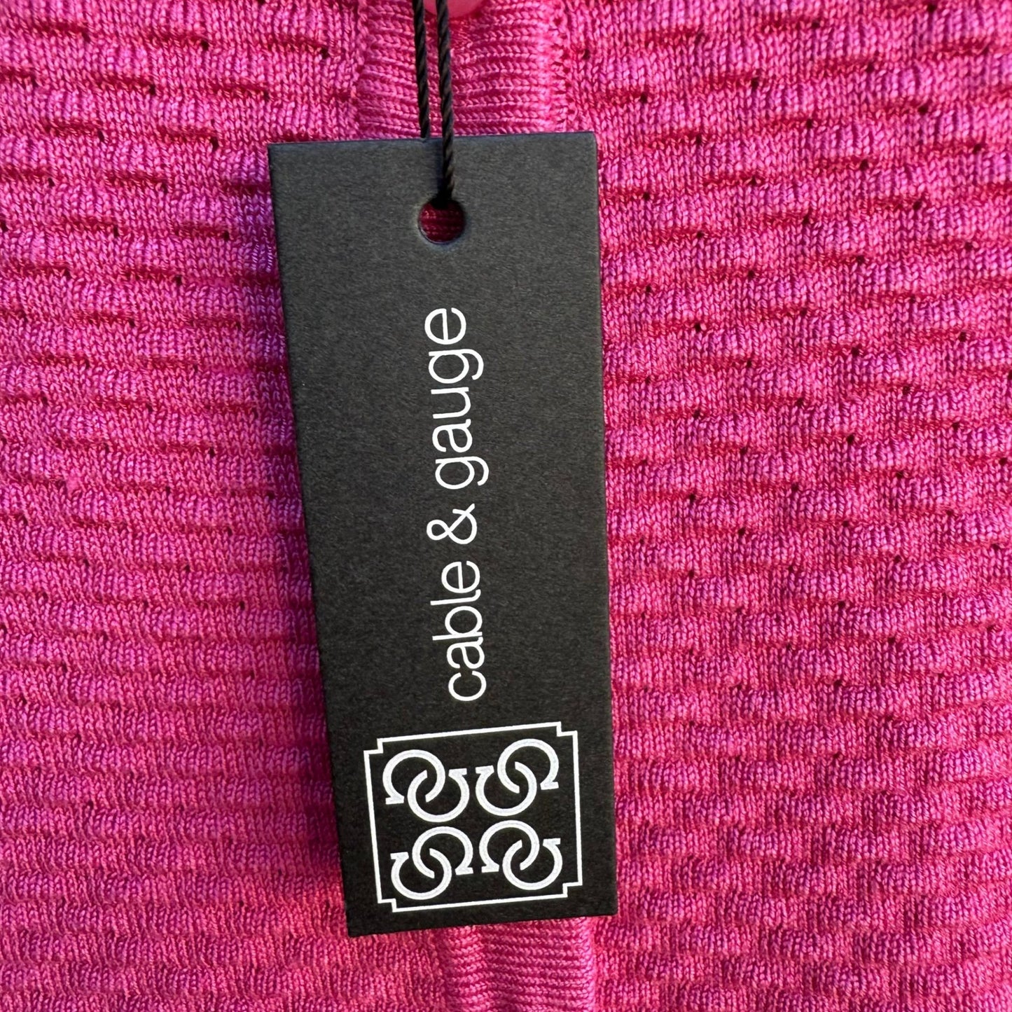 Cable & Gauge Barbiecore Textured Knit Button Front Cardigan Sweater Pink L NWT