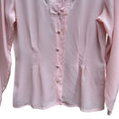 Switch Vintage Pastel Pink Embroidered Lace Blouse Long Sleeve Romantic Pintuck Top 3 image