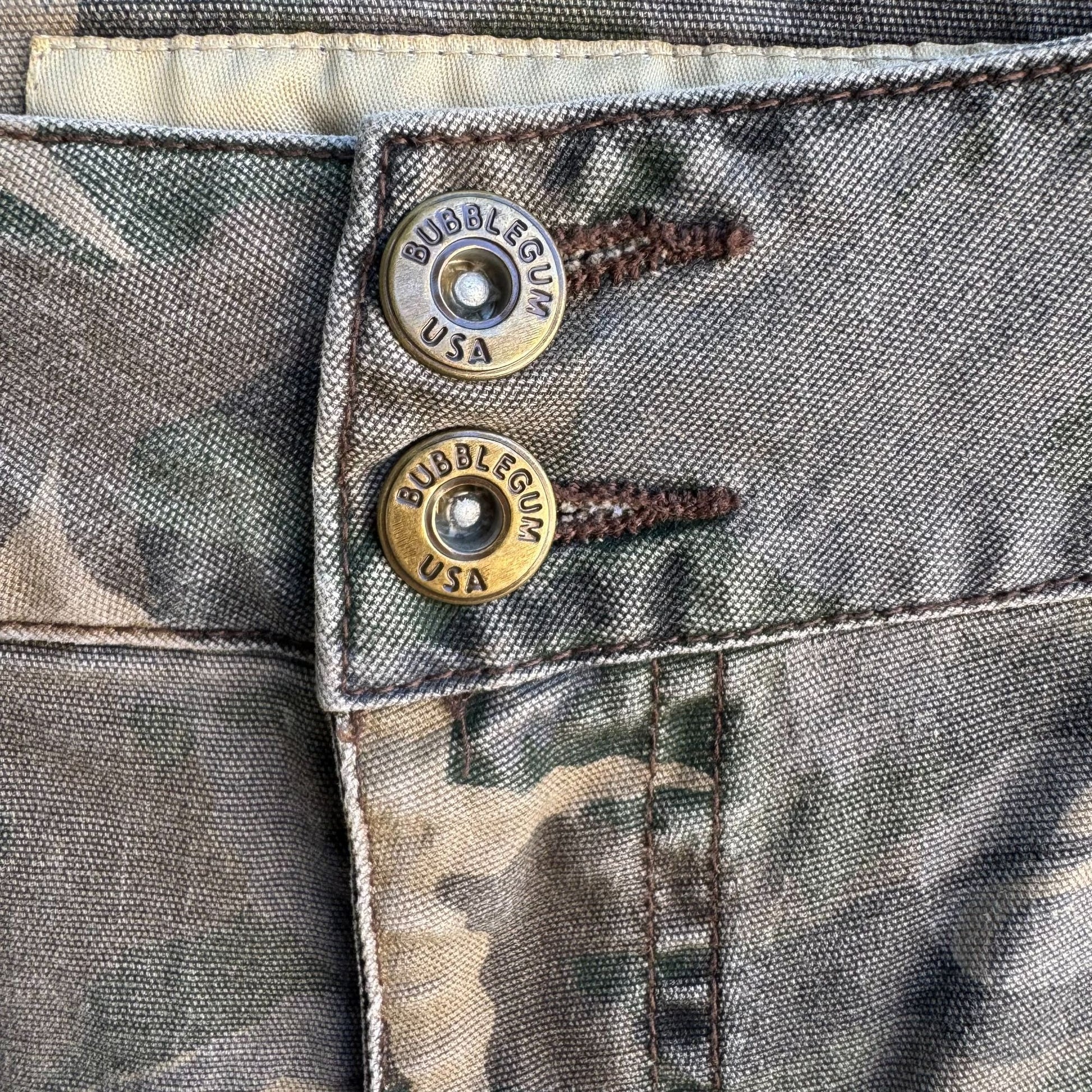 Bubblegum Vintage Y2K Womens Camouflage Drawstring Hem Cargo Capri Pants 20